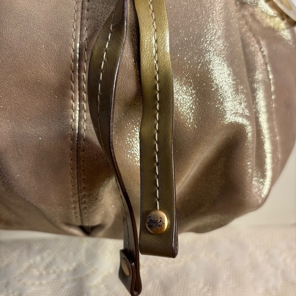 Coach Gold Hobo Bag w/ Metallic Sheen and Slouchy Design - Picture 4 of 10